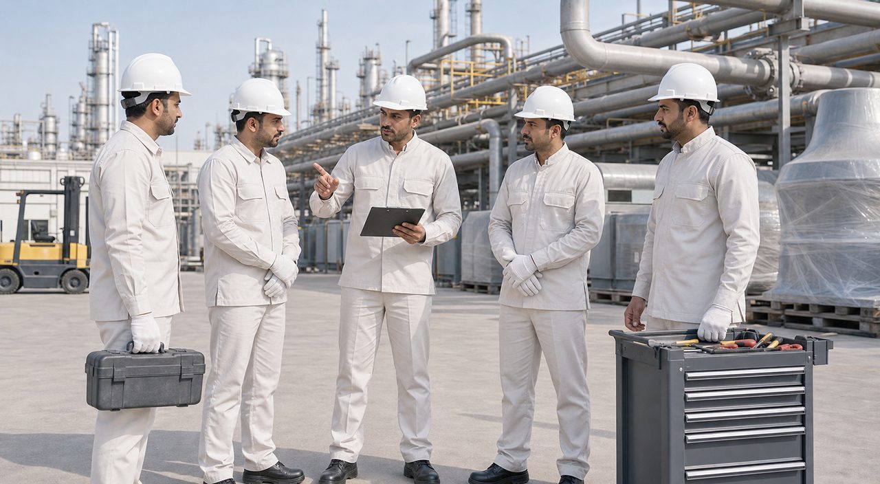 PSFM Jubail industrial manpower supply team coordinating plant and project site support