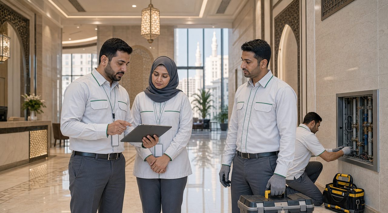 فريق PSFM لإدارة مرافق العقارات وتوريد القوى العاملة والصيانة في المدينة المنورة