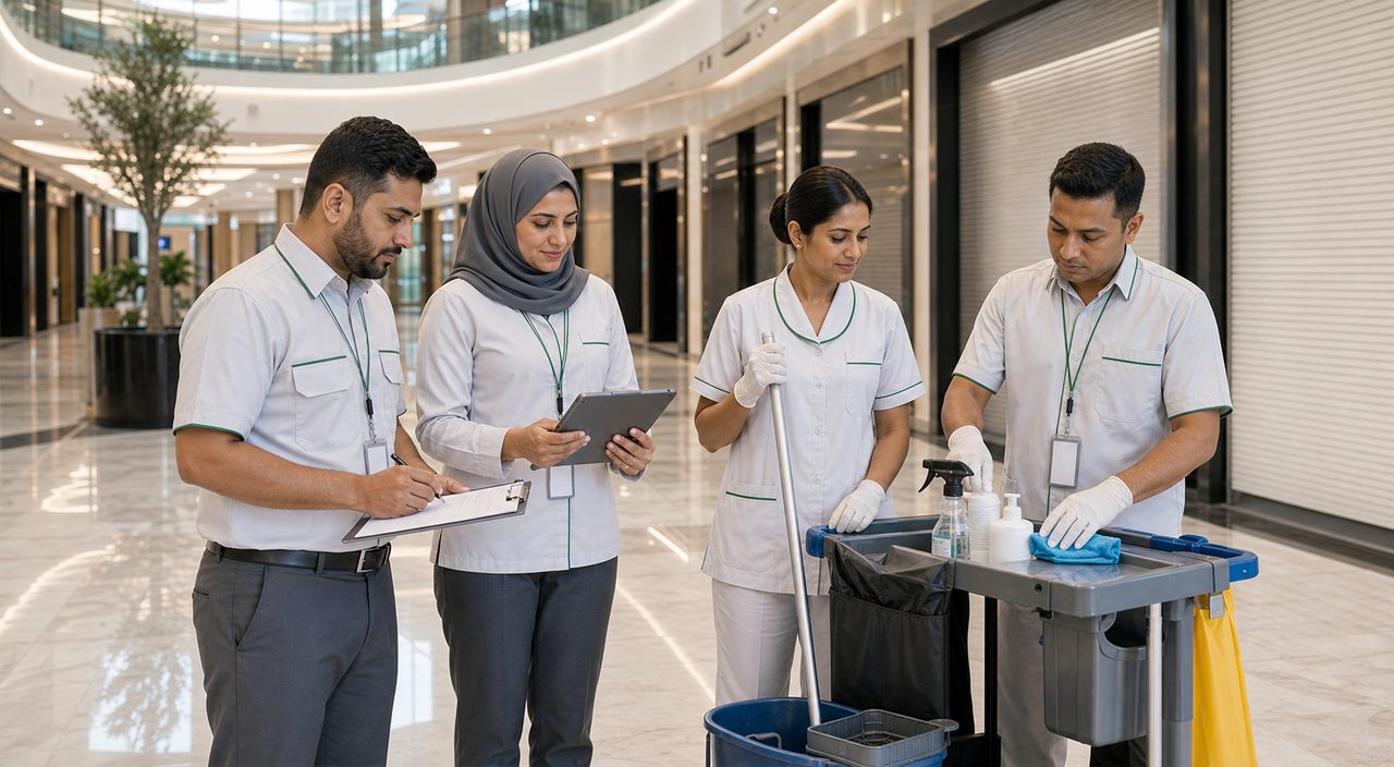 فريق PSFM لإدارة مرافق المولات وتوريد القوى العاملة والتنظيف في الرياض وجدة