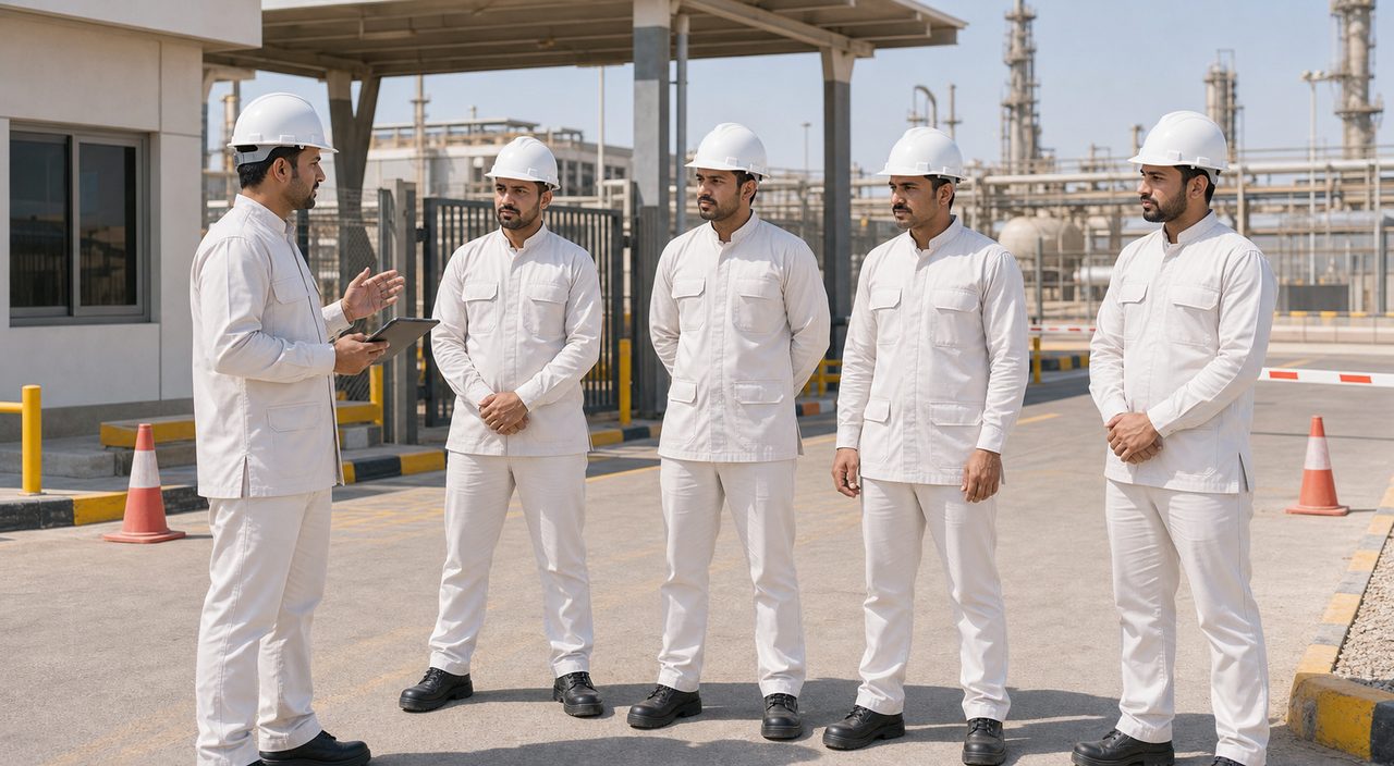 PSFM Yanbu industrial manpower supply team receiving project site briefing