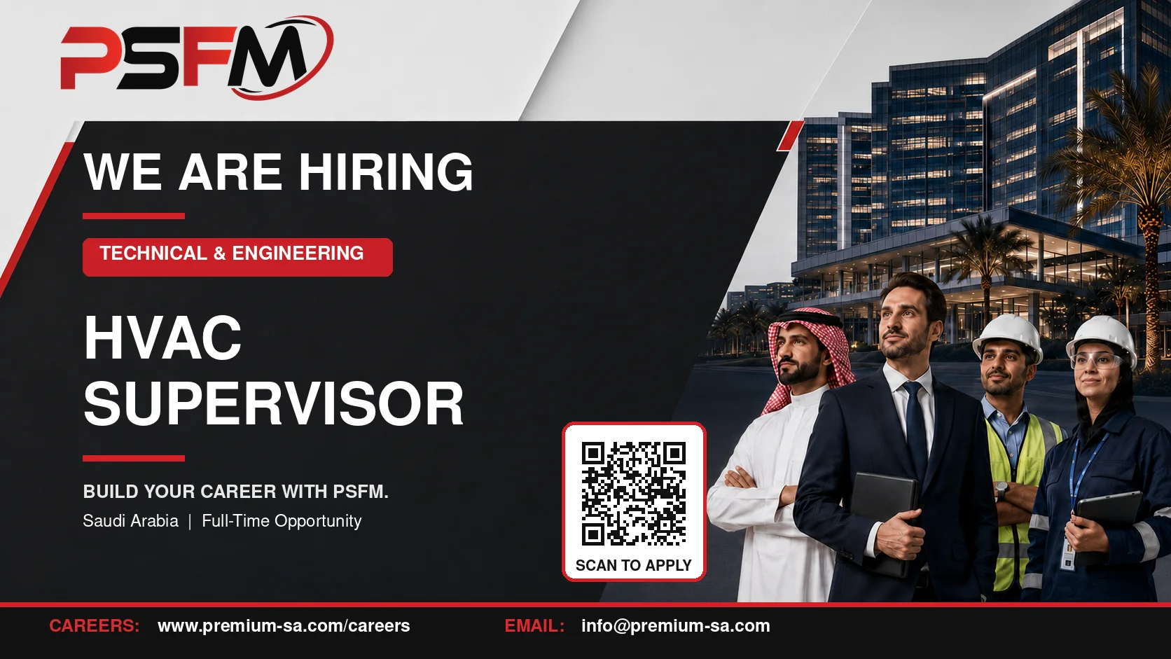فرصة توظيف: HVAC Supervisor لدى PSFM في السعودية