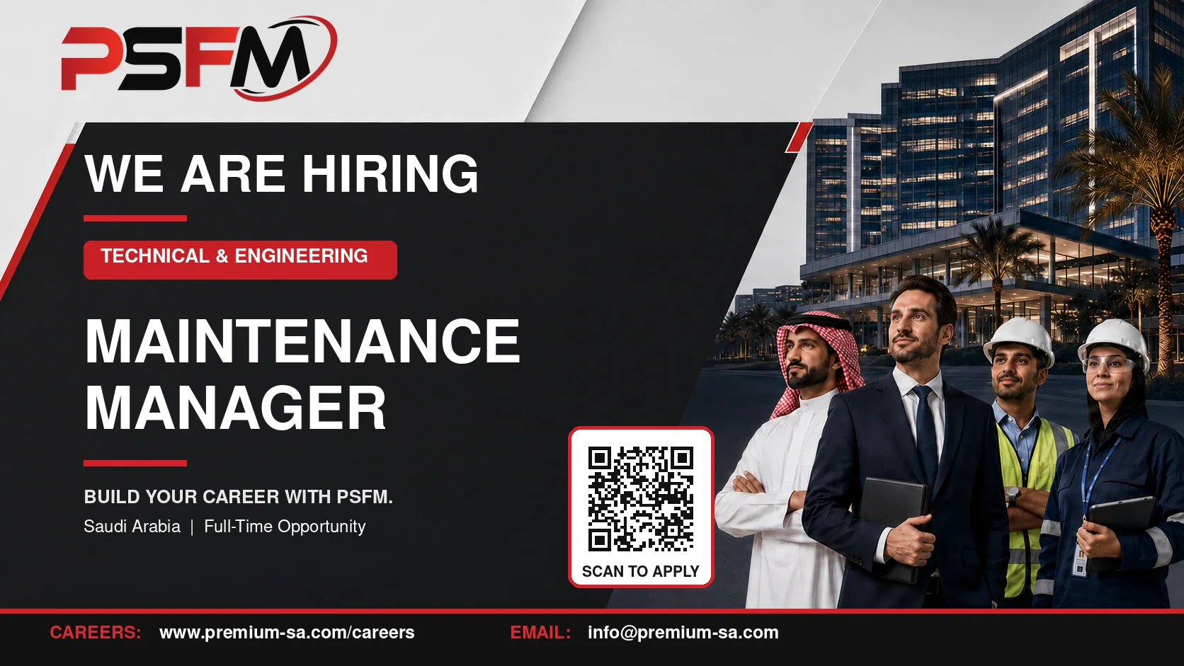 فرصة توظيف: Maintenance Manager لدى PSFM في السعودية