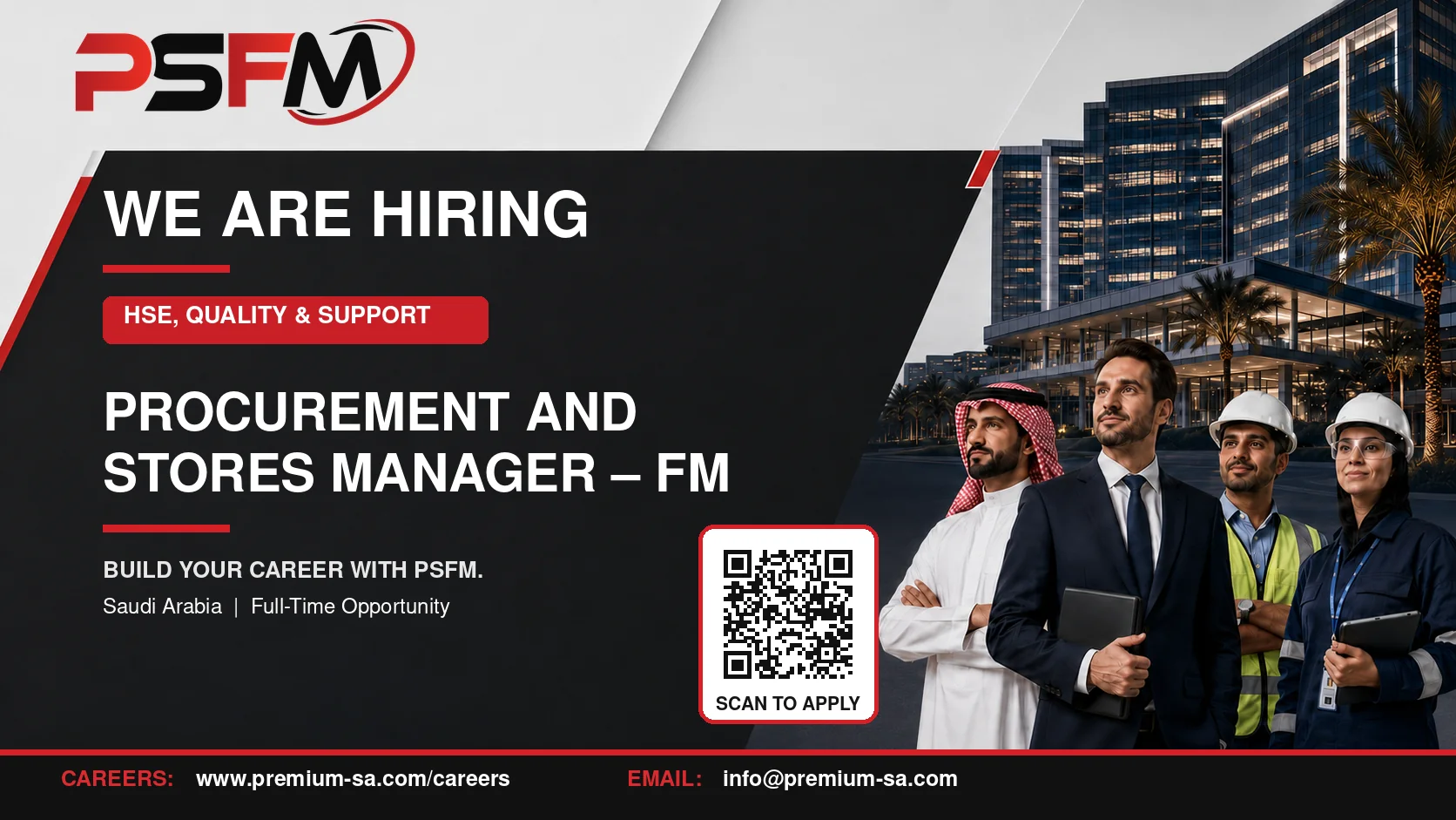 فرصة توظيف: Procurement and Stores Manager – FM لدى PSFM في السعودية