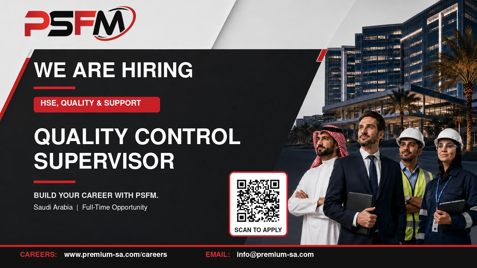 فرصة توظيف: Quality Control Supervisor لدى PSFM في السعودية
