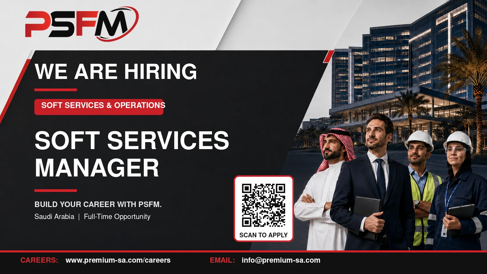 فرصة توظيف: Soft Services Manager لدى PSFM في السعودية