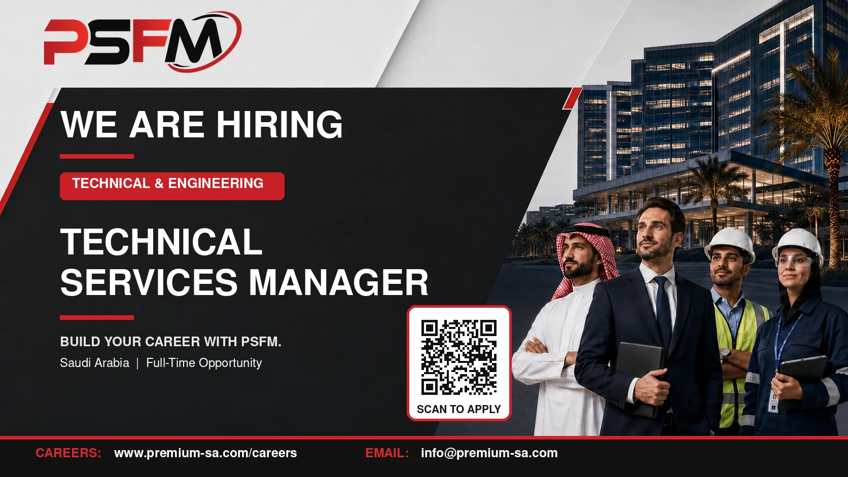 فرصة توظيف: Technical Services Manager لدى PSFM في السعودية