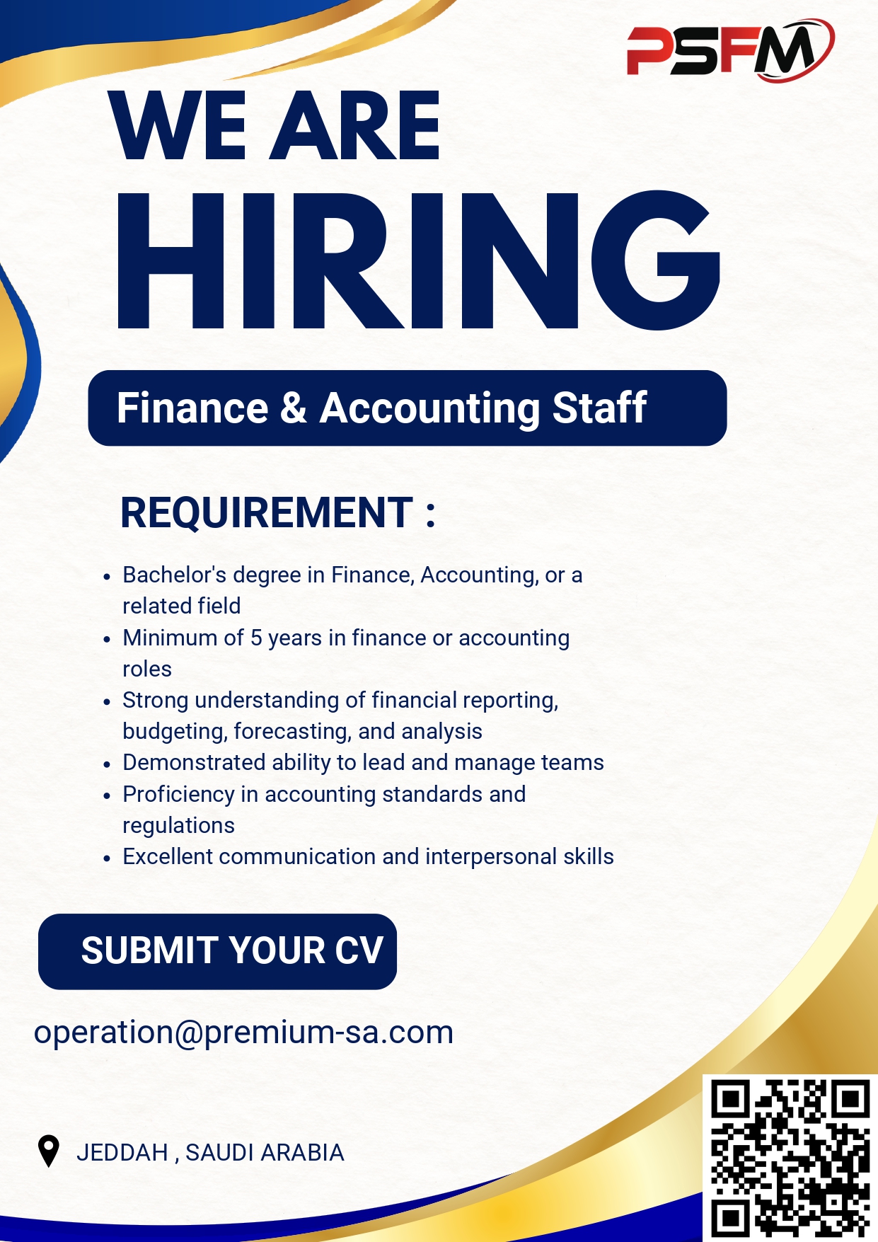 We Are Hiring: Finance & Accounting Staff